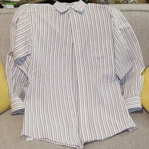 Men's pinstriped dress shirt.